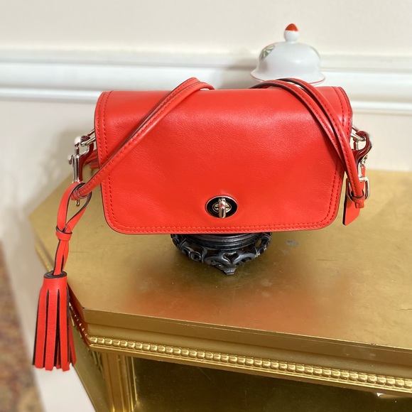 Coach Rare Orange natural Leather Crossbody - Picture 2 of 12